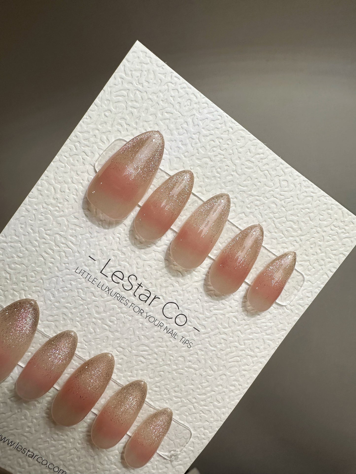 Reusable Glassy Candy Pink Cat-eye Effect| Premium Press on Nails Gel | Fake Nails | Cute Fun Colorful Gel Nail Artist faux nails TMR389