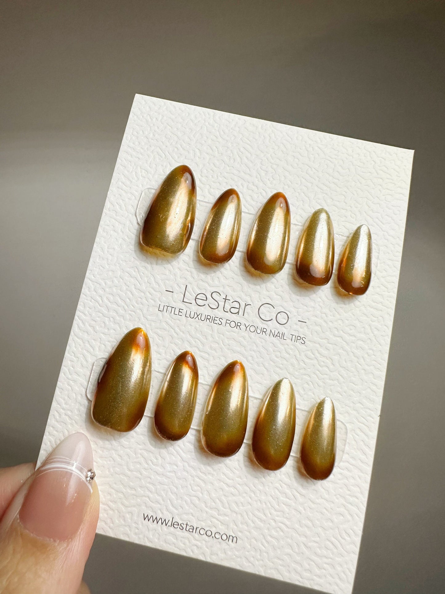 Reusable My Cure Gold Ombre| Premium Press on Nails Gel | Fake Nails | Cute Fun Colorful Gel Nail Artist faux nails TMR411