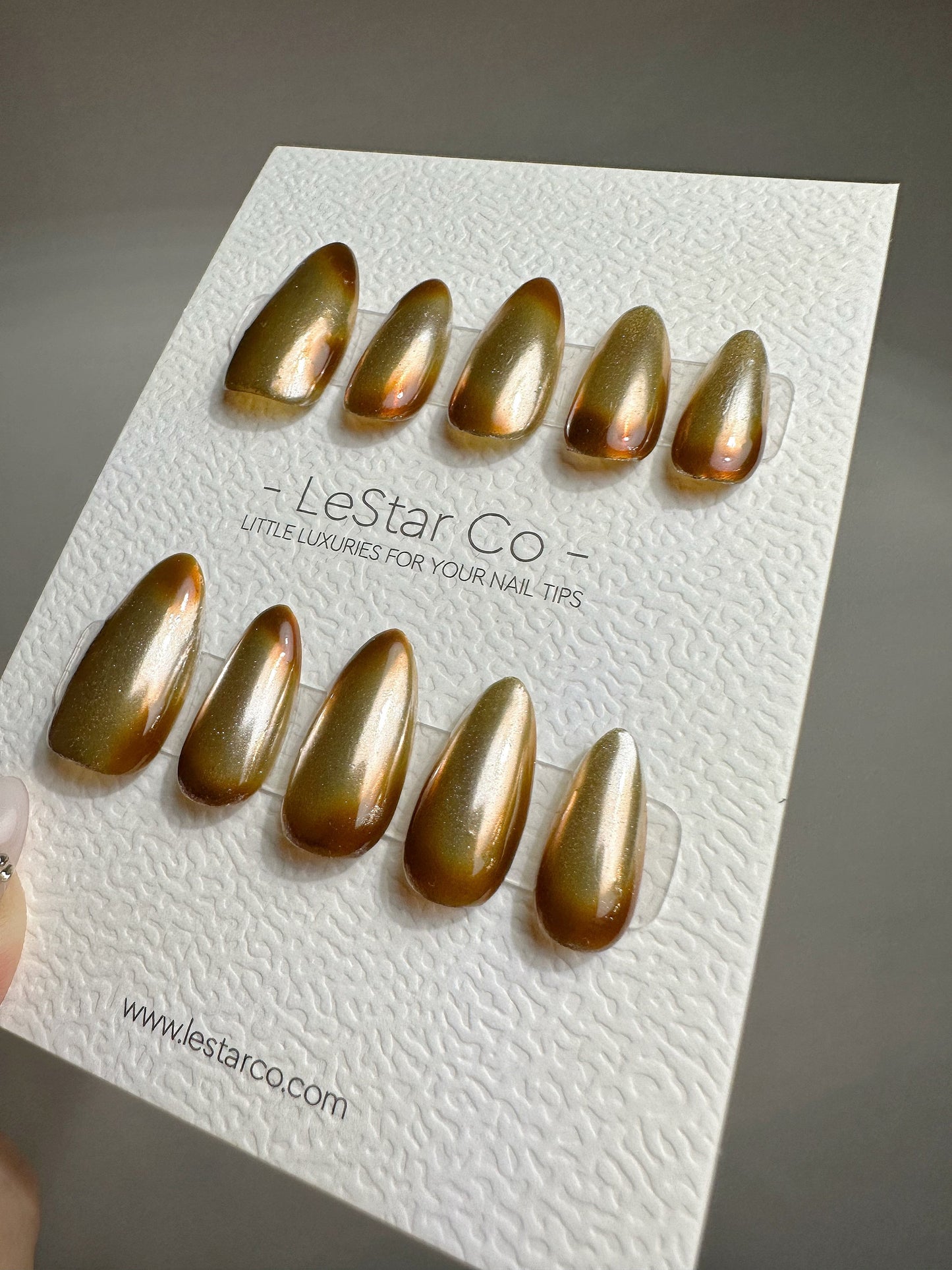 Reusable My Cure Gold Ombre| Premium Press on Nails Gel | Fake Nails | Cute Fun Colorful Gel Nail Artist faux nails TMR411