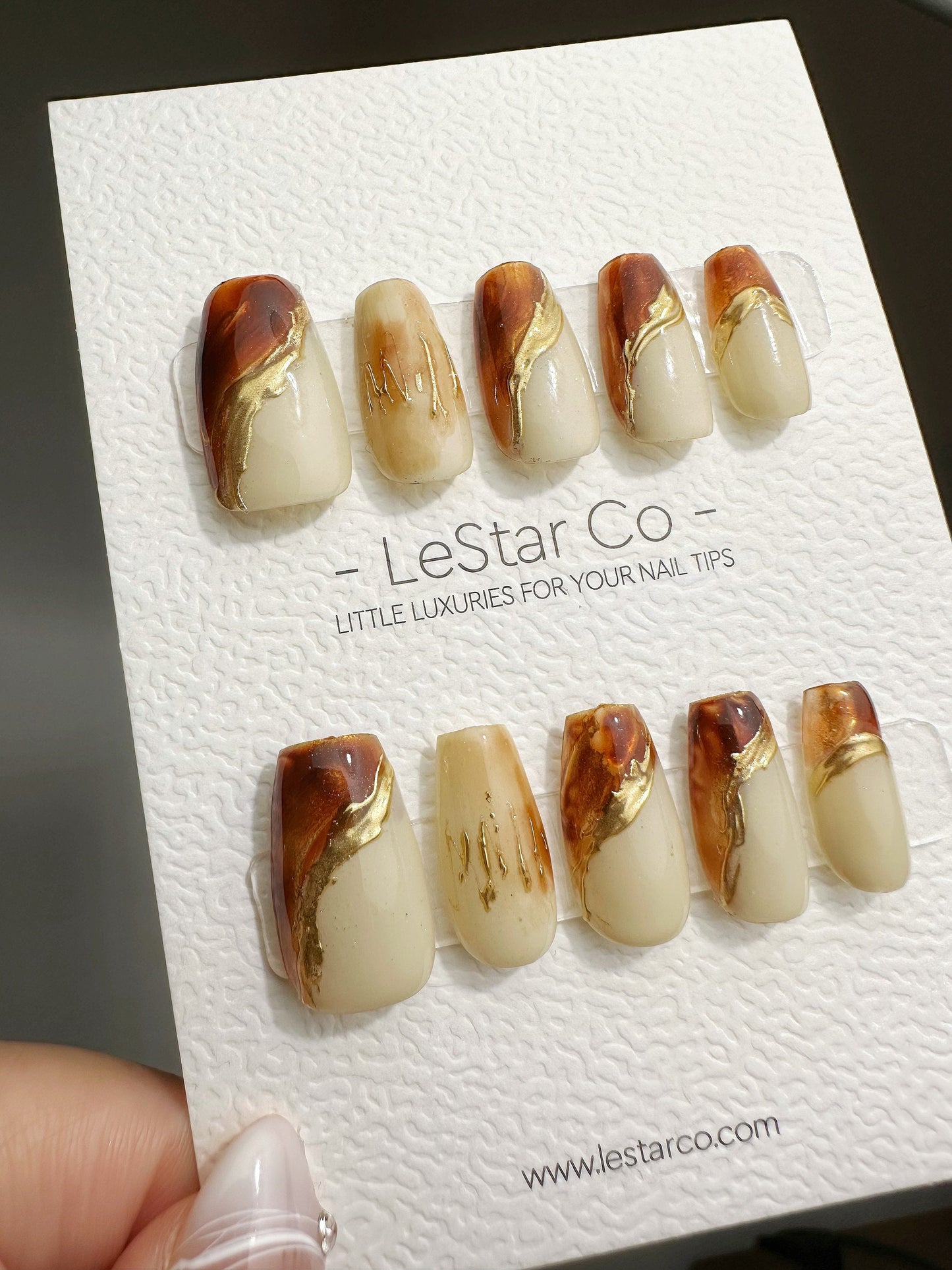 Reusable Now and Forever Amber Gilt | Premium Press on Nails Gel | Fake Nails | Cute Fun Colorful Gel Nail Artist faux nails TMR419