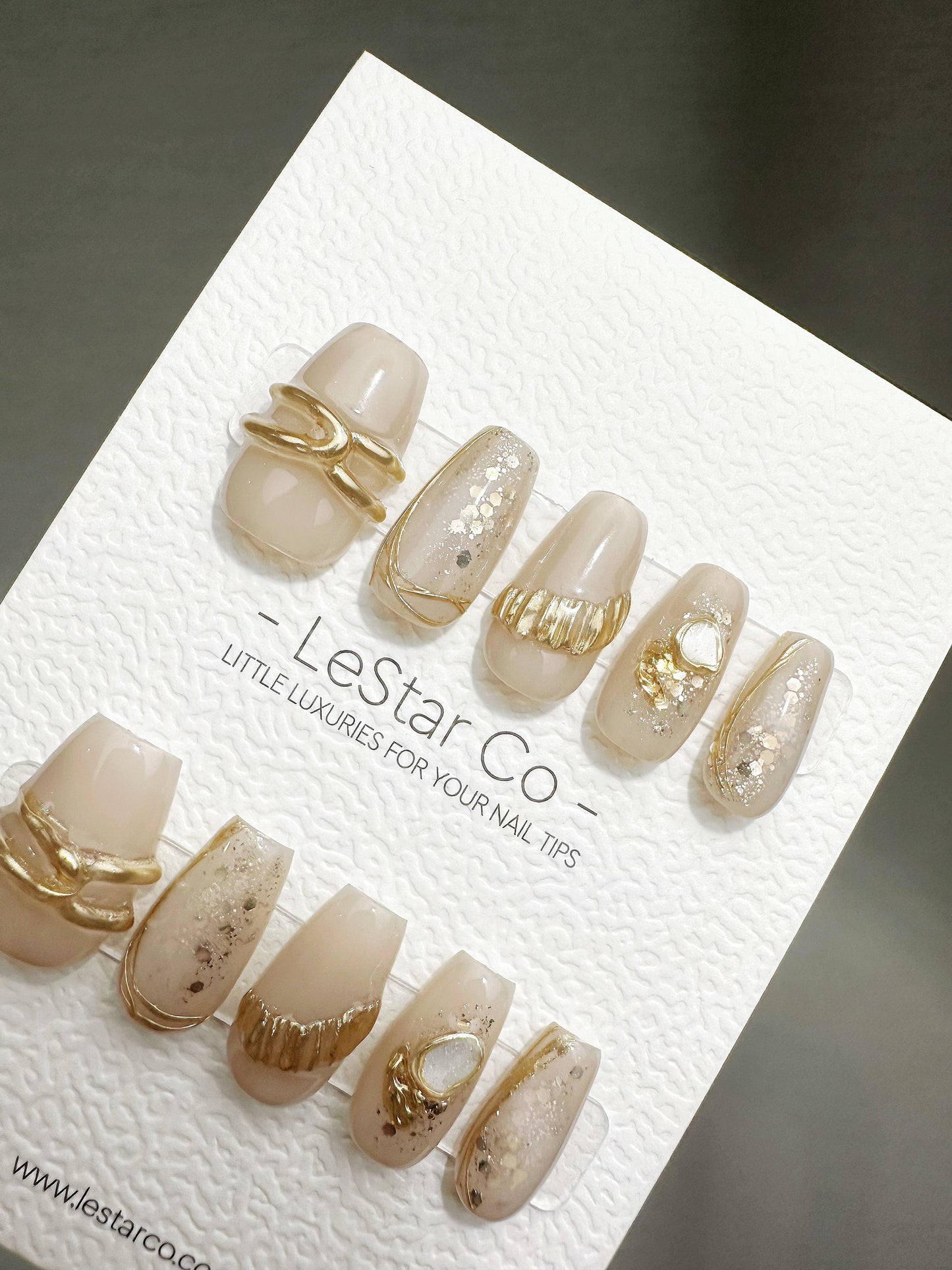 Reusable Radiant Moonstone | Premium Press on Nails Gel | Fake Nails | Cute Fun Colorful Gel Nail Artist faux nails QN421
