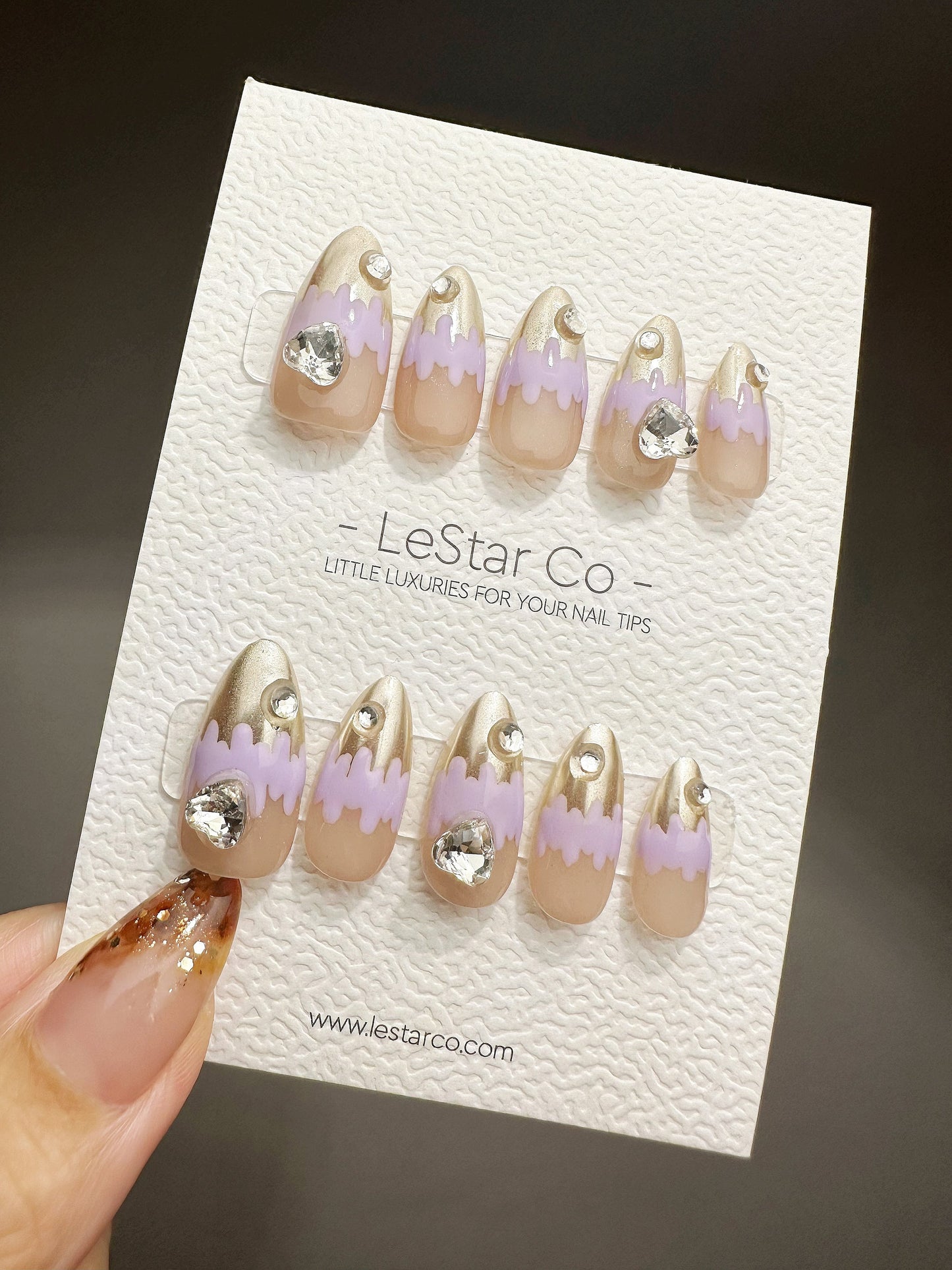 Reusable Lavender Lustre | Premium Press on Nails Gel | Fake Nails | Cute Fun Colorful Gel Nail Artist faux nails QN462