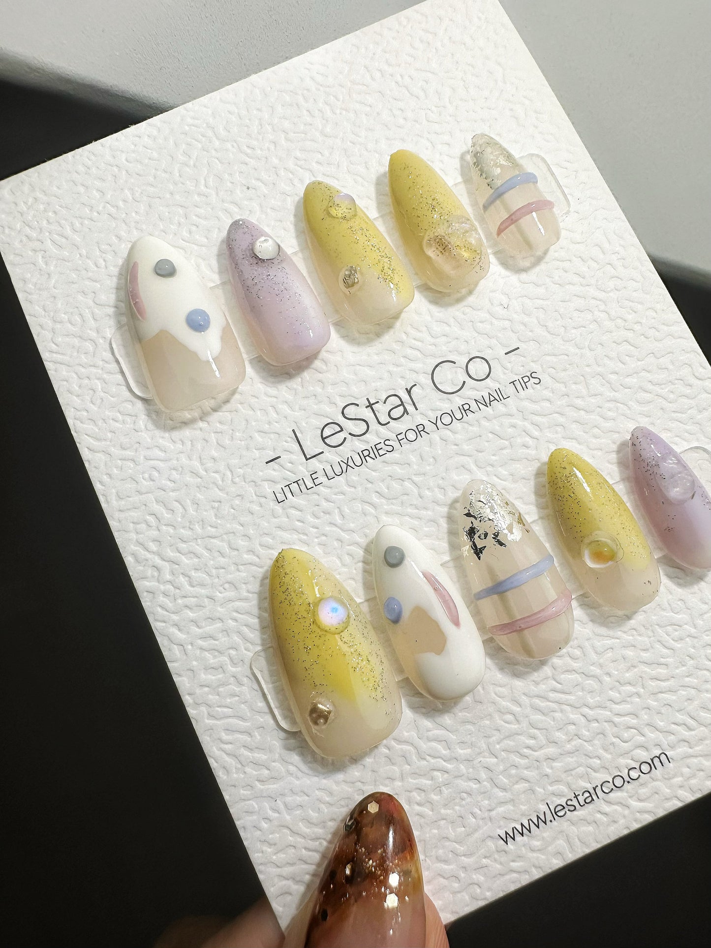 Reusable Lunar Lullaby | Premium Press on Nails Gel | Fake Nails | Cute Fun Colorful Gel Nail faux nails QN468