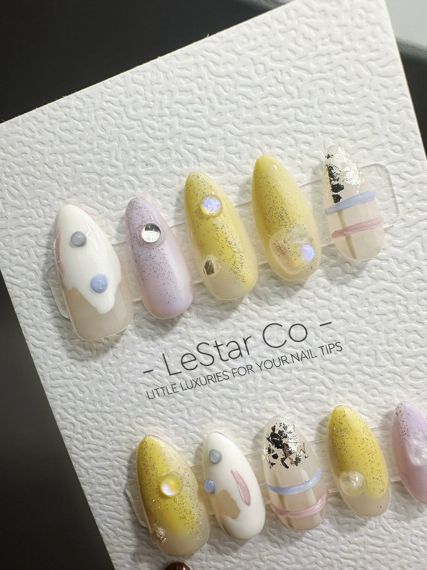 Reusable Lunar Lullaby | Premium Press on Nails Gel | Fake Nails | Cute Fun Colorful Gel Nail faux nails QN468