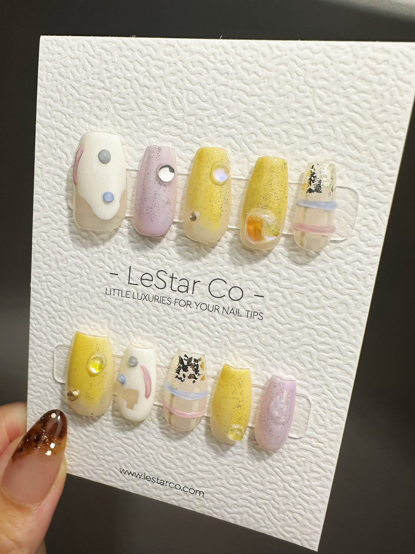 Reusable Lunar Lullaby | Premium Press on Nails Gel | Fake Nails | Cute Fun Colorful Gel Nail faux nails QN468