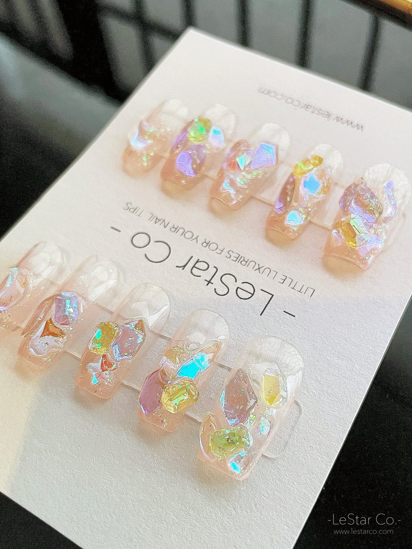 Reusable Glittering Jewels | Premium Press on Nails Gel Manicure | Fake Nails | Handpainted by Professional Nail Artist faux nails 116zz