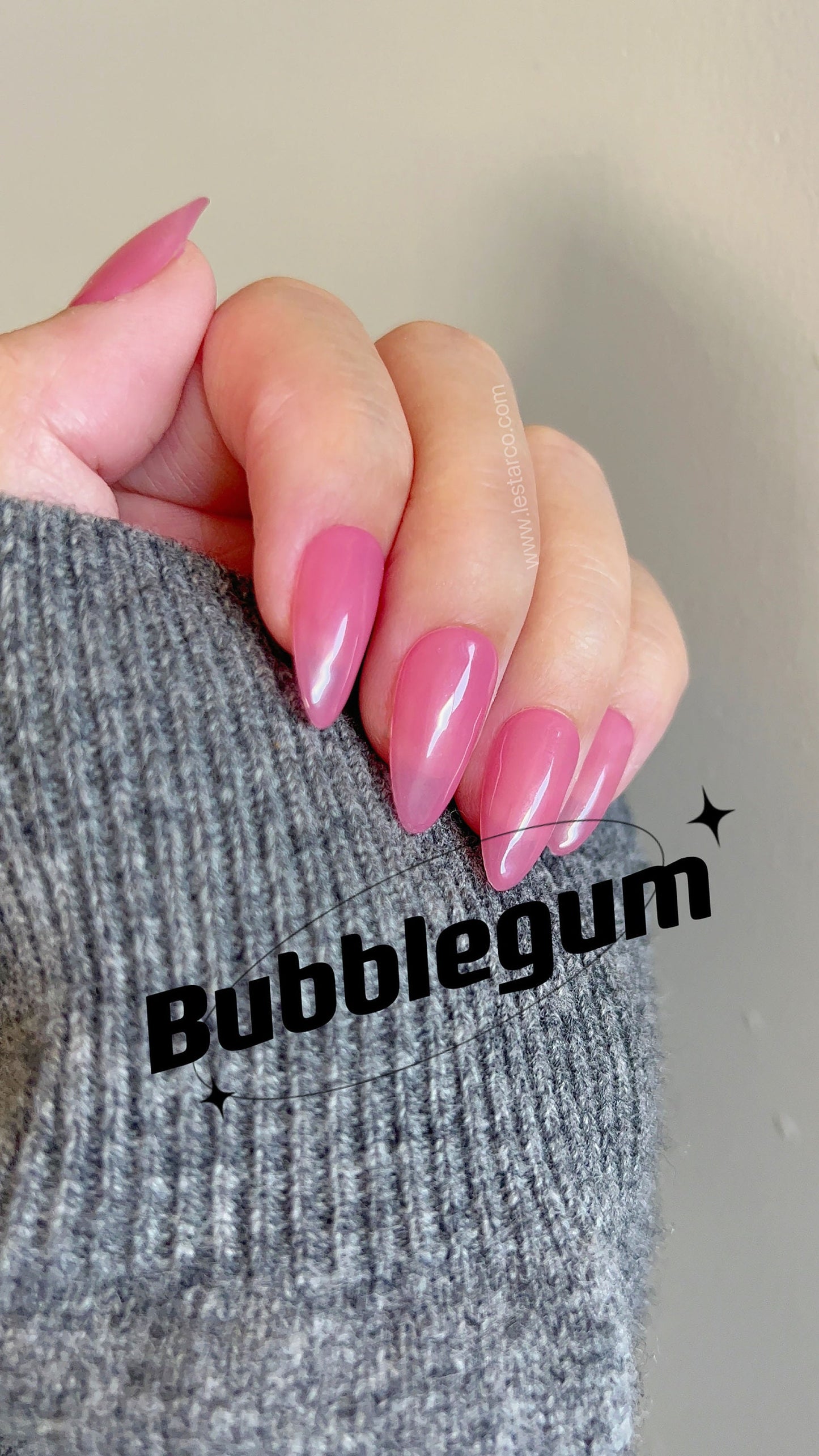 Bubblegum | Sheer Jelly Pink | Ultra Shine Long Lasting Brush on UV Gels Home Nail DIY False Tips Manicure Nail Art Supply