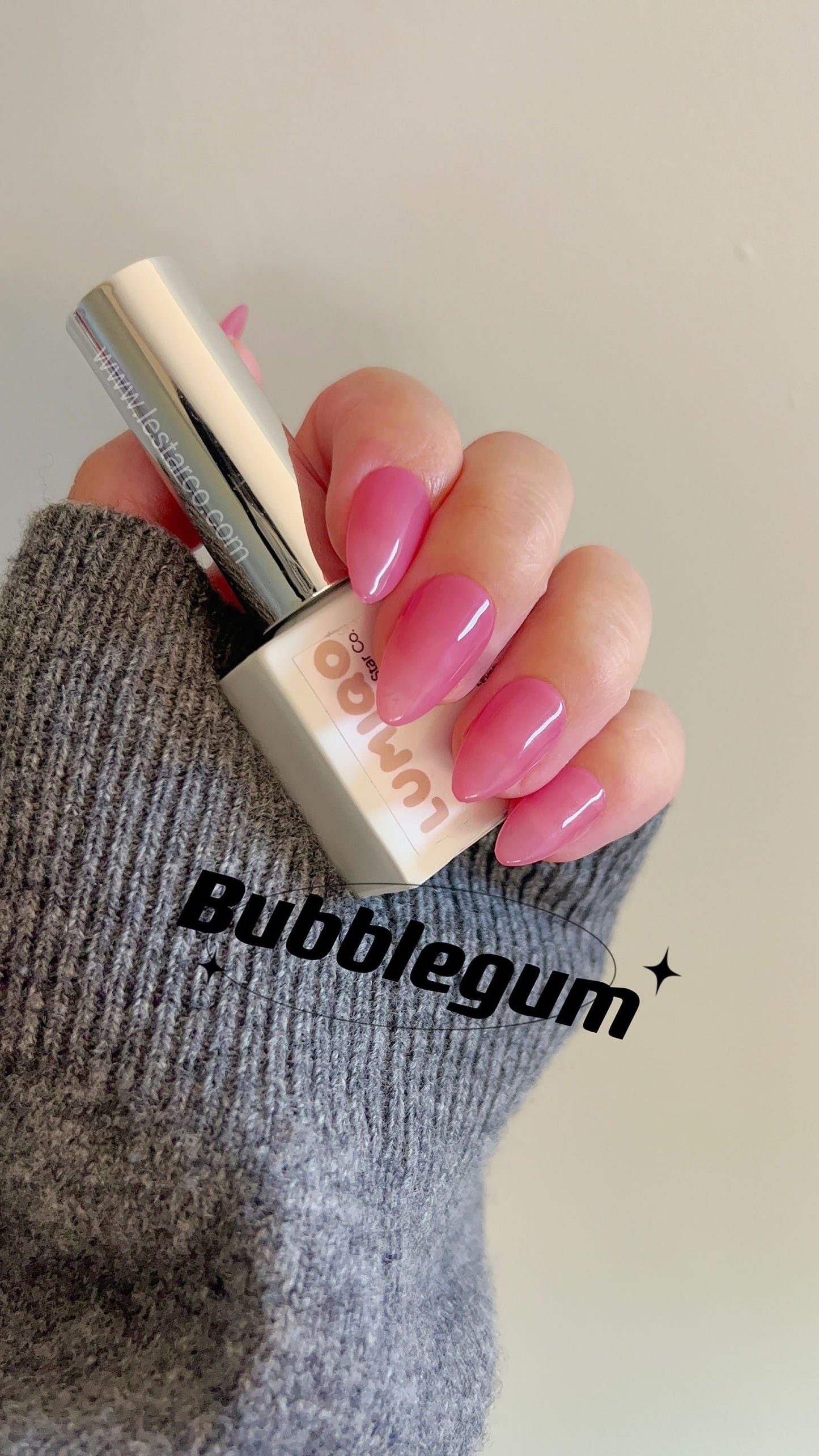 Bubblegum | Sheer Jelly Pink | Ultra Shine Long Lasting Brush on UV Gels Home Nail DIY False Tips Manicure Nail Art Supply