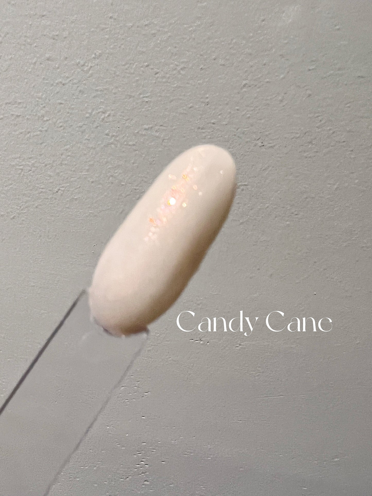 Candy Cane Gel Polish |Beige w/Red Shimmer | Ultra Shine Long Lasting Brush on UV Gels Home Nail DIY False Tips Manicure Nail Art Supply