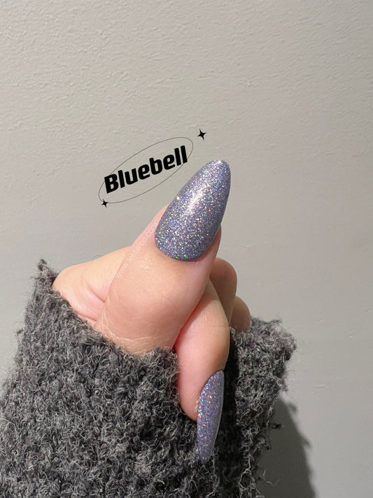 Bluebell | Holographic Glitter | Ultra Shine Long Lasting Brush on UV Gels Home Nail DIY False Tips Manicure Nail Art Supply