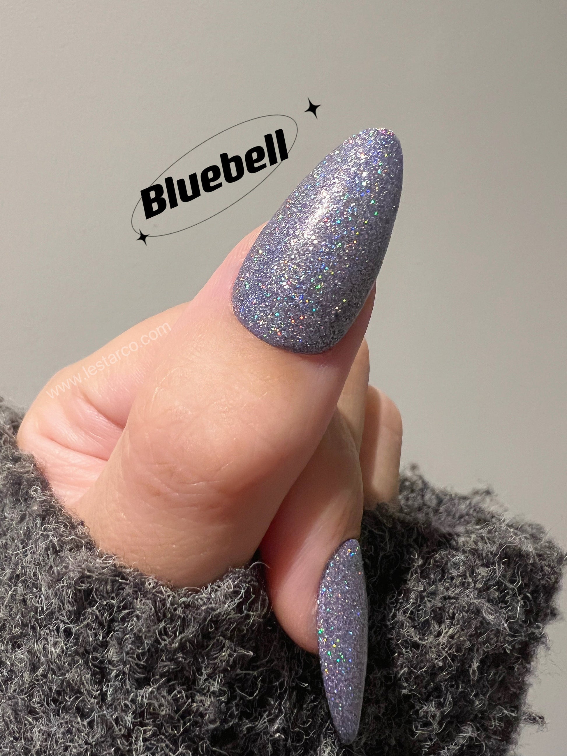 Bluebell | Holographic Glitter | Ultra Shine Long Lasting Brush on UV Gels Home Nail DIY False Tips Manicure Nail Art Supply