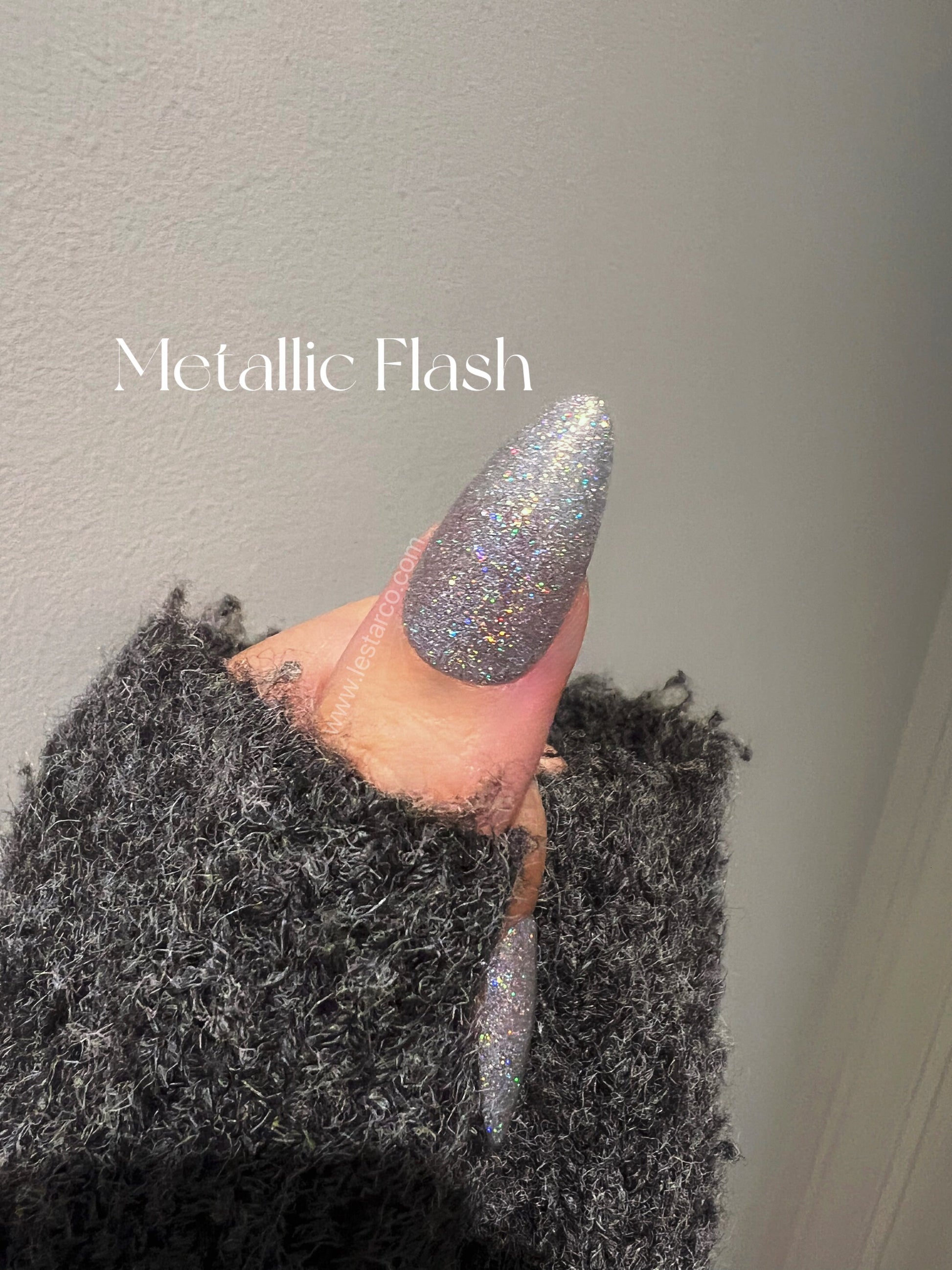 Metallic Flash | Silver Holographic Glitter | Ultra Shine Long Lasting Brush on UV Gels Home Nail DIY False Tips Manicure Nail Art Supply