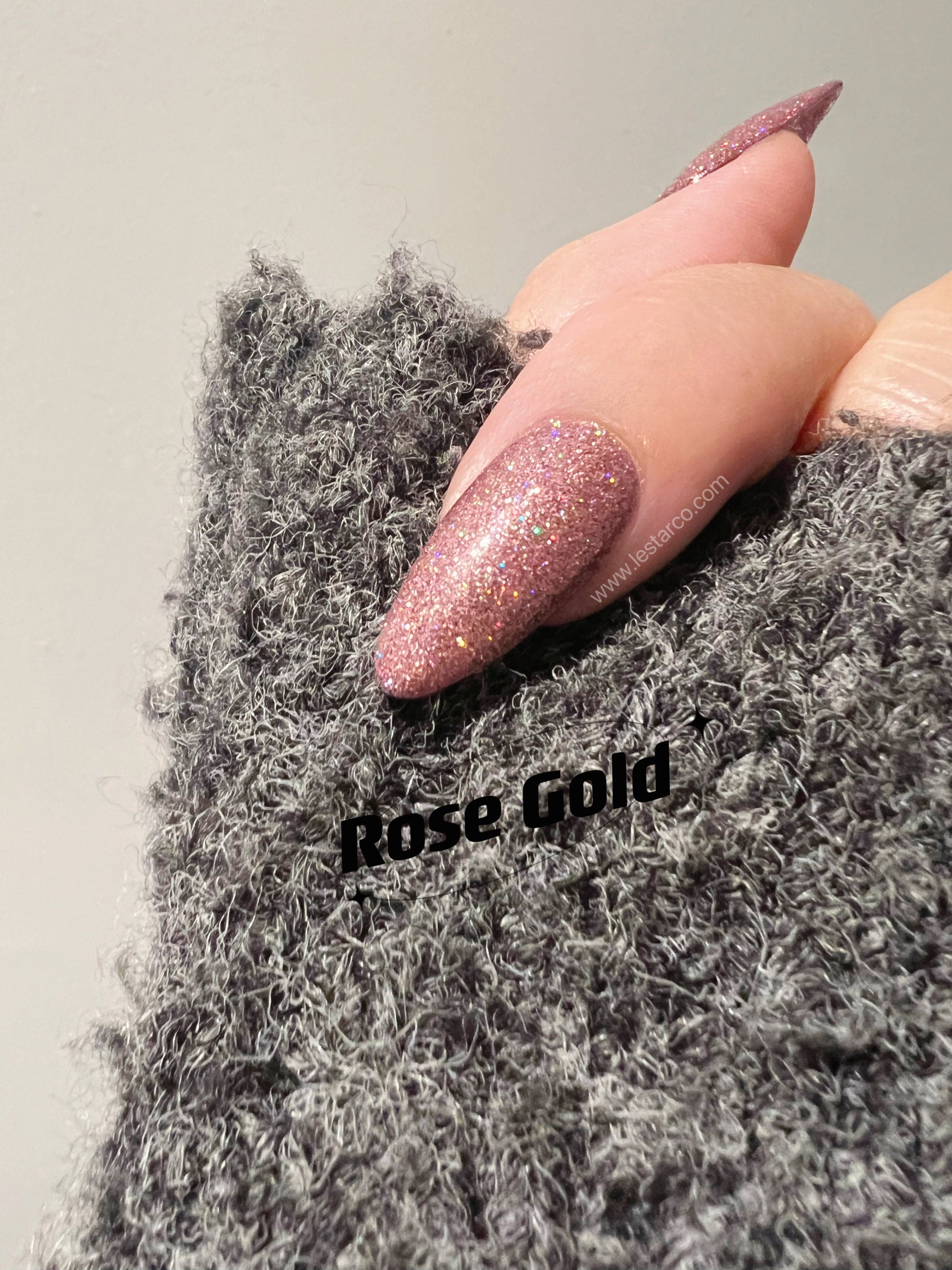 Rose Gold | Holographic Glitter | Ultra Shine Long Lasting Brush on UV Gels Home Nail DIY False Tips Manicure Nail Art Supply