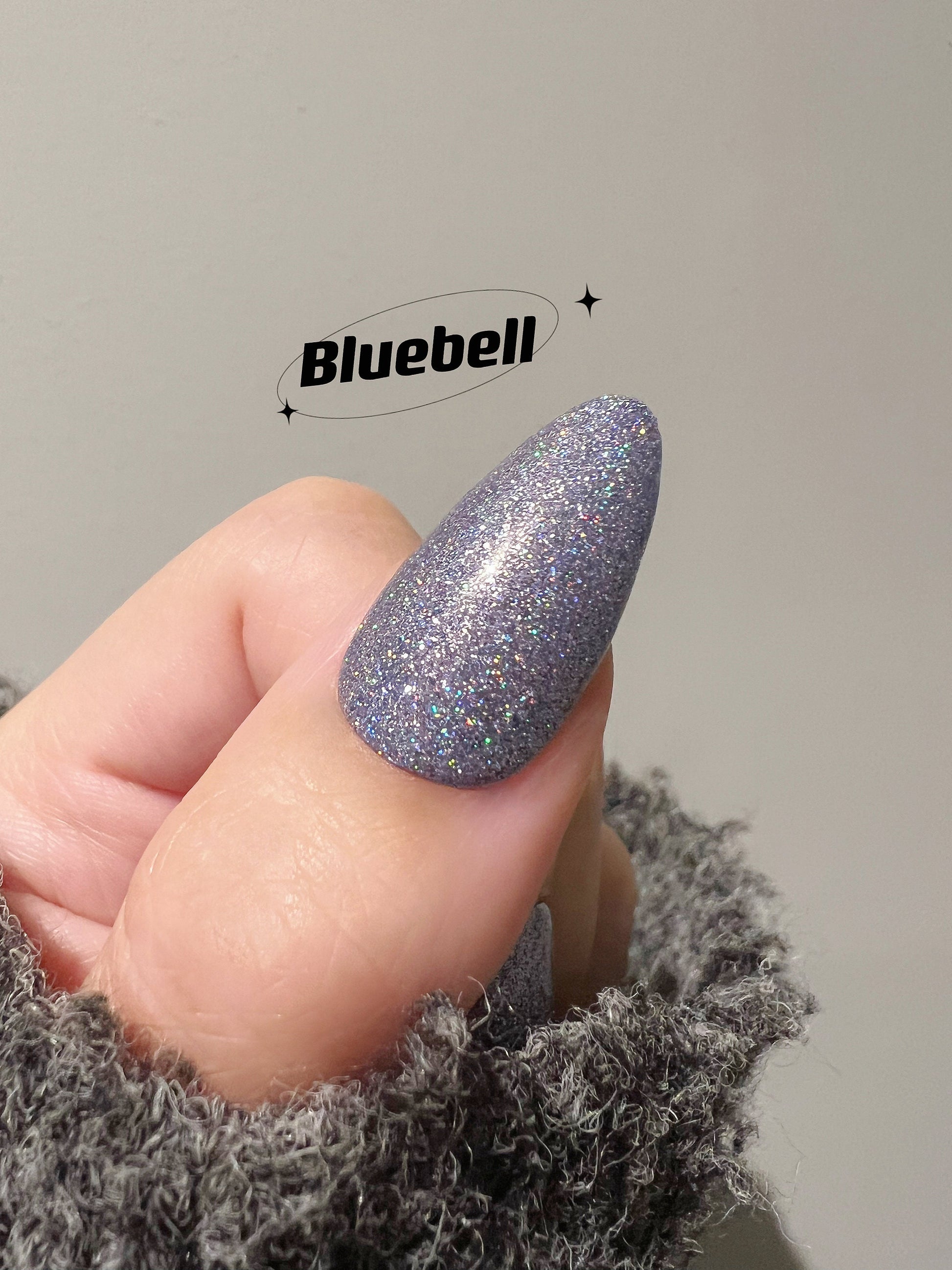 Bluebell | Holographic Glitter | Ultra Shine Long Lasting Brush on UV Gels Home Nail DIY False Tips Manicure Nail Art Supply