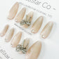 Reusable Nude Cateye Butterfly Bliss | Premium Short Press on Nails Gel Manicure | Fake Nails | Handmade | Lestarco faux nails TT301