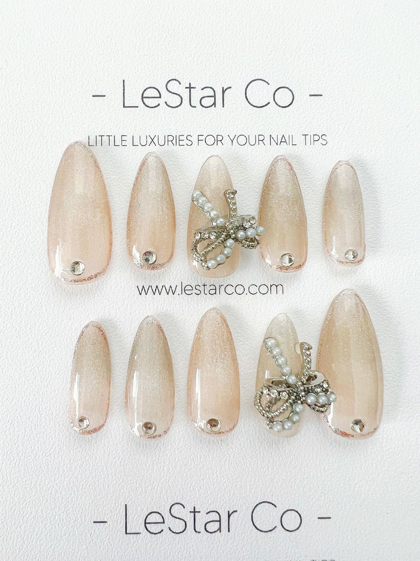 Reusable Nude Cateye Butterfly Bliss | Premium Short Press on Nails Gel Manicure | Fake Nails | Handmade | Lestarco faux nails TT301