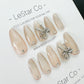 Reusable Nude Cateye Butterfly Bliss | Premium Short Press on Nails Gel Manicure | Fake Nails | Handmade | Lestarco faux nails TT301