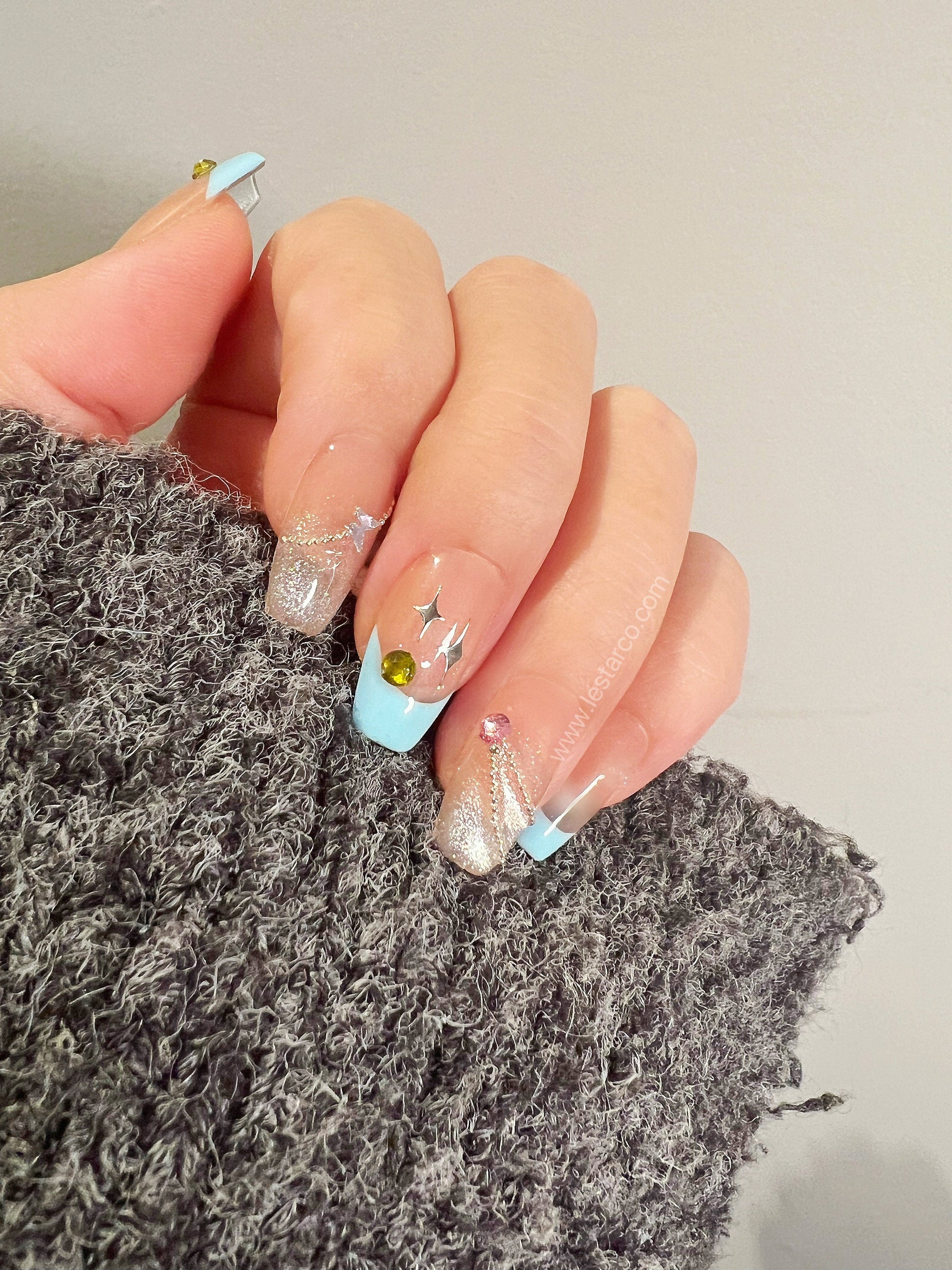 Reusable Meteor Shower | Premium Press on Nails Gel | Fake Nails | Cute Fun Colorful Gel Nail Artist faux nails BB329