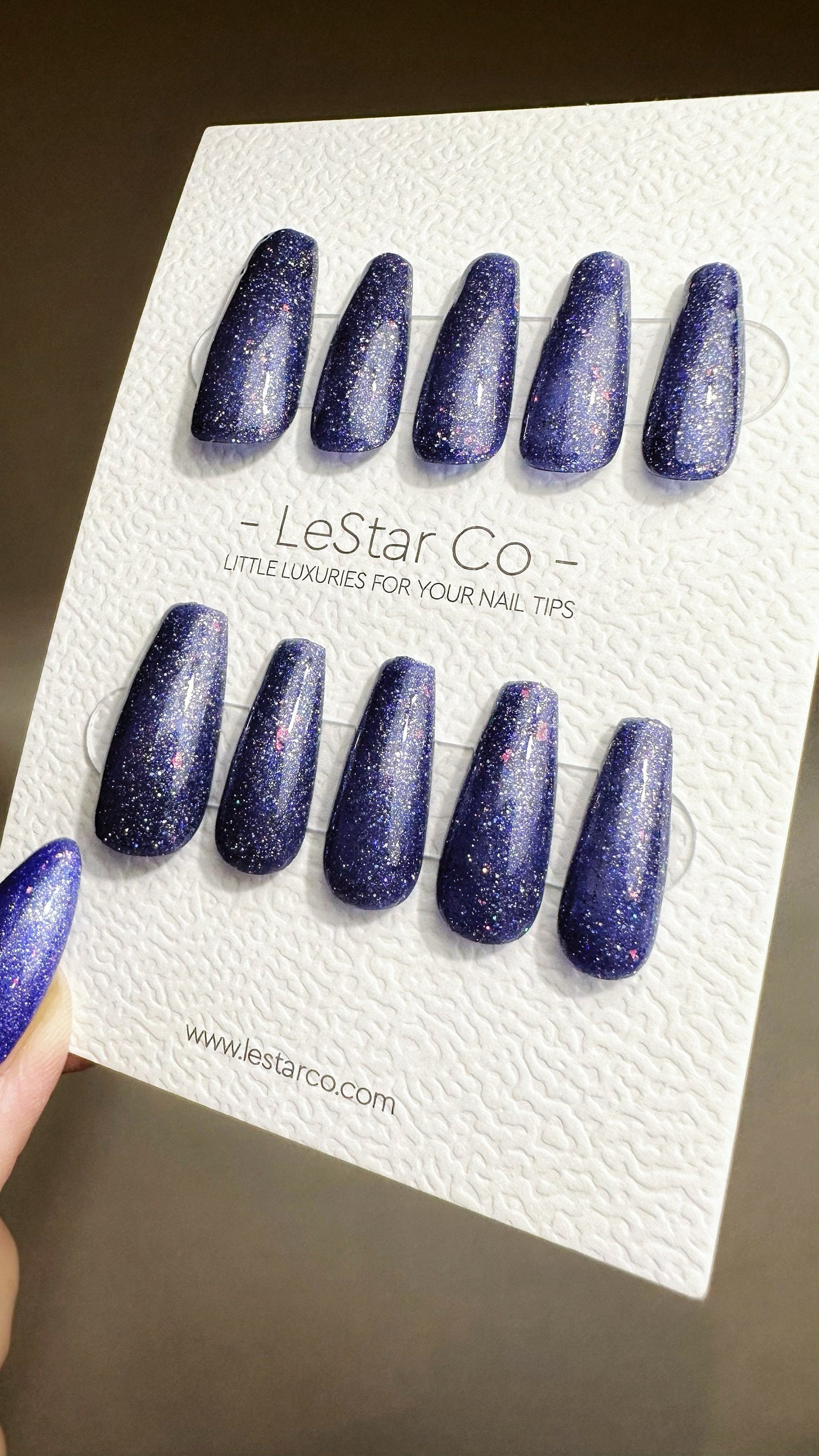 Reusable Galaxy Glitz | Nails Premium Press on Nails Gel Manicure | Fake Nails | Handmade | Lestarco nails 487zz