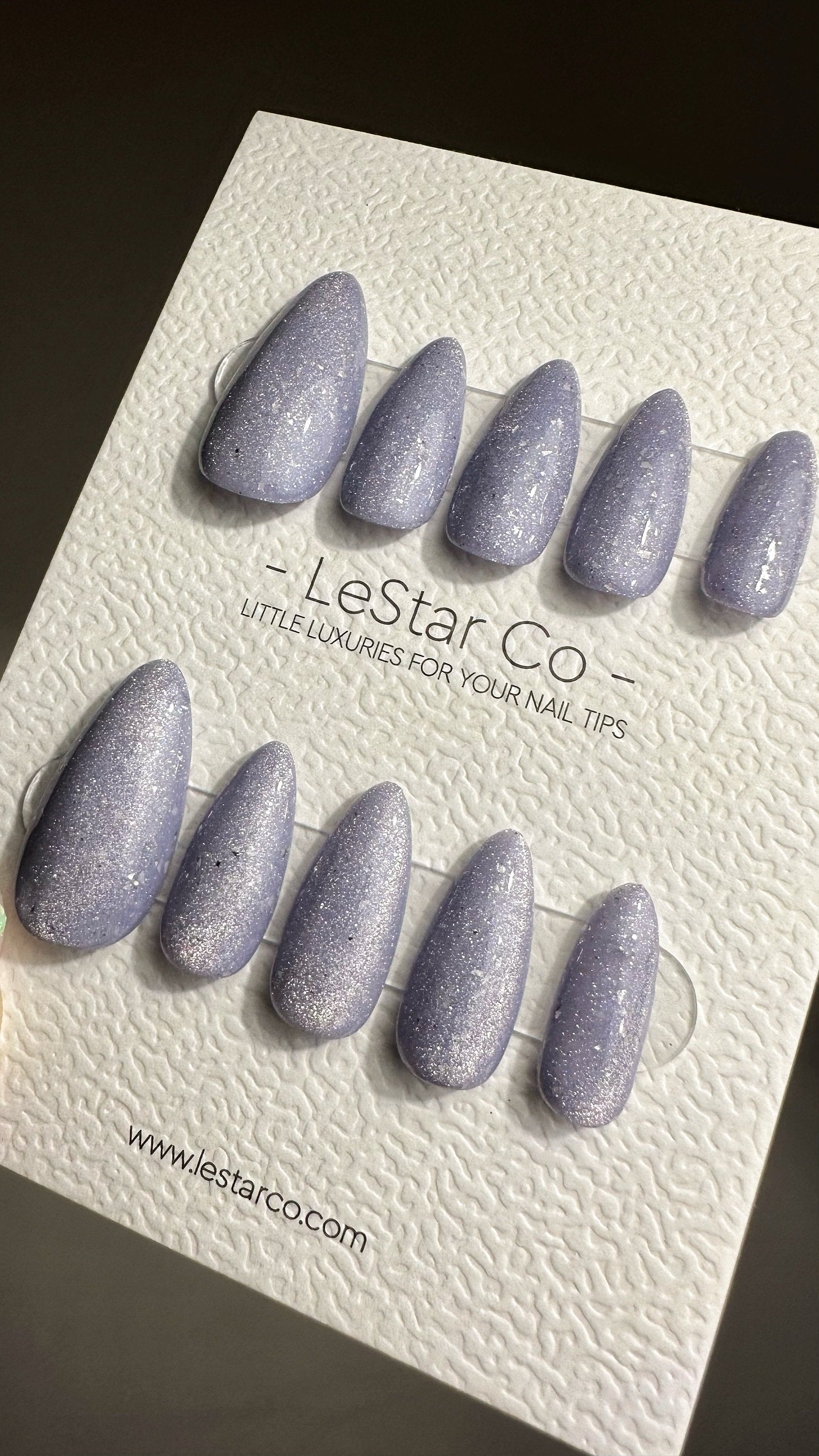 Reusable Periwinkle Cat Eye Effect| Nails Premium Press on Nails Gel Manicure | Fake Nails | Handmade | Lestarco faux nails 496zz