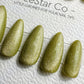 Reusable Lustrous Leaf Green Cat Eye Effect| Nails Premium Press on Nails Gel Manicure | Fake Nails | Handmade | Lestarco faux nails 497zz