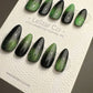 Reusable Green Aurora | Nails Premium Press on Nails Gel Manicure | Fake Nails | Handmade | Lestarco faux nails TMR507