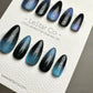 Reusable Blue-Purple Aurora | Nails Premium Press on Nails Gel Manicure | Fake Nails | Handmade | Lestarco faux nails TMR509