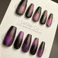 Reusable Pink-Purple Aurora | Nails Premium Press on Nails Gel Manicure | Fake Nails | Handmade | Lestarco faux nails TMR510