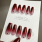 Reusable Bloody Gradient Red | Nails Premium Short Press on Nails Gel Manicure | Fake Nails | Handmade | Lestarco faux nails TMR382