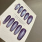 Reusable Lavender Lustre Purple Cat eye | Nails Premium Press on Nails Gel Manicure | Fake Nails | Handmade | Lestarco faux nails TMR516