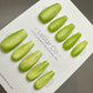 Reusable Sparkling Lime Cat eye | Nails Premium Press on Nails Gel Manicure | Fake Nails | Handmade | Lestarco faux nails TMR518