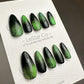 Reusable Green Aurora | Nails Premium Press on Nails Gel Manicure | Fake Nails | Handmade | Lestarco faux nails TMR507