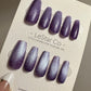 Reusable Lavender Lustre Purple Cat eye | Nails Premium Press on Nails Gel Manicure | Fake Nails | Handmade | Lestarco faux nails TMR516