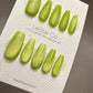 Reusable Sparkling Lime Cat eye | Nails Premium Press on Nails Gel Manicure | Fake Nails | Handmade | Lestarco faux nails TMR518