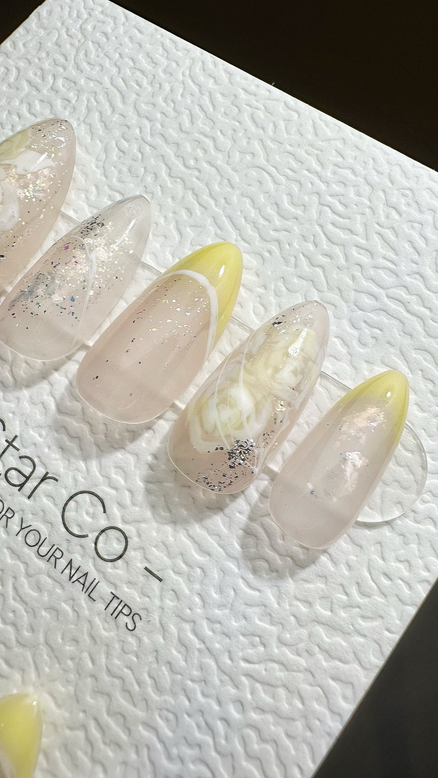 Reusable Epic Win Yellow French Tip | Premium Press on Nails Gel | Fake Nails | Cute Colorful Gel Nail faux nails BB559