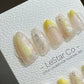 Reusable Epic Win Yellow French Tip | Premium Press on Nails Gel | Fake Nails | Cute Colorful Gel Nail faux nails BB559