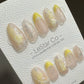 Reusable Epic Win Yellow French Tip | Premium Press on Nails Gel | Fake Nails | Cute Colorful Gel Nail faux nails BB559