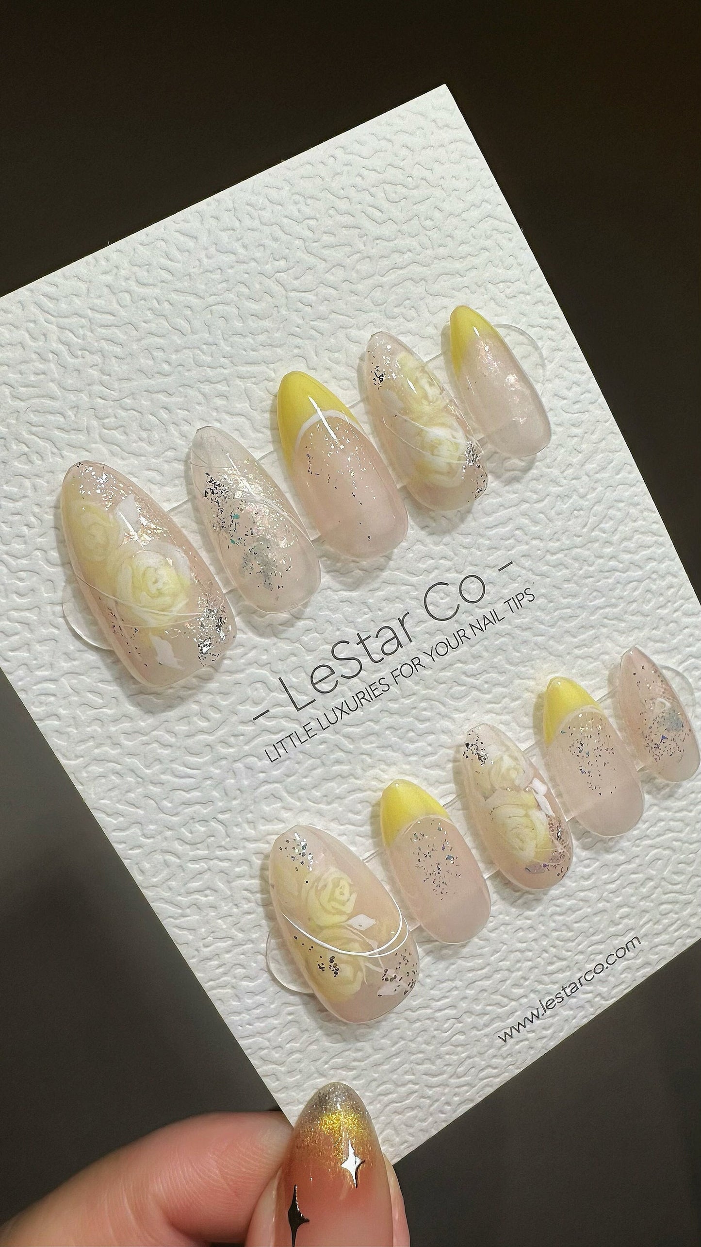 Reusable Epic Win Yellow French Tip | Premium Press on Nails Gel | Fake Nails | Cute Colorful Gel Nail faux nails BB559