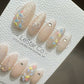 Reusable Afternoon Tea Party | Premium Press on Nails Gel | Fake Nails | Cute Colorful Gel Nail faux nails BB560