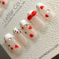 Reusable My Kitty Friend 3D Design | Premium Press on Nails Gel Manicure | Fake Nails | Handmade | Artificial nails YR574