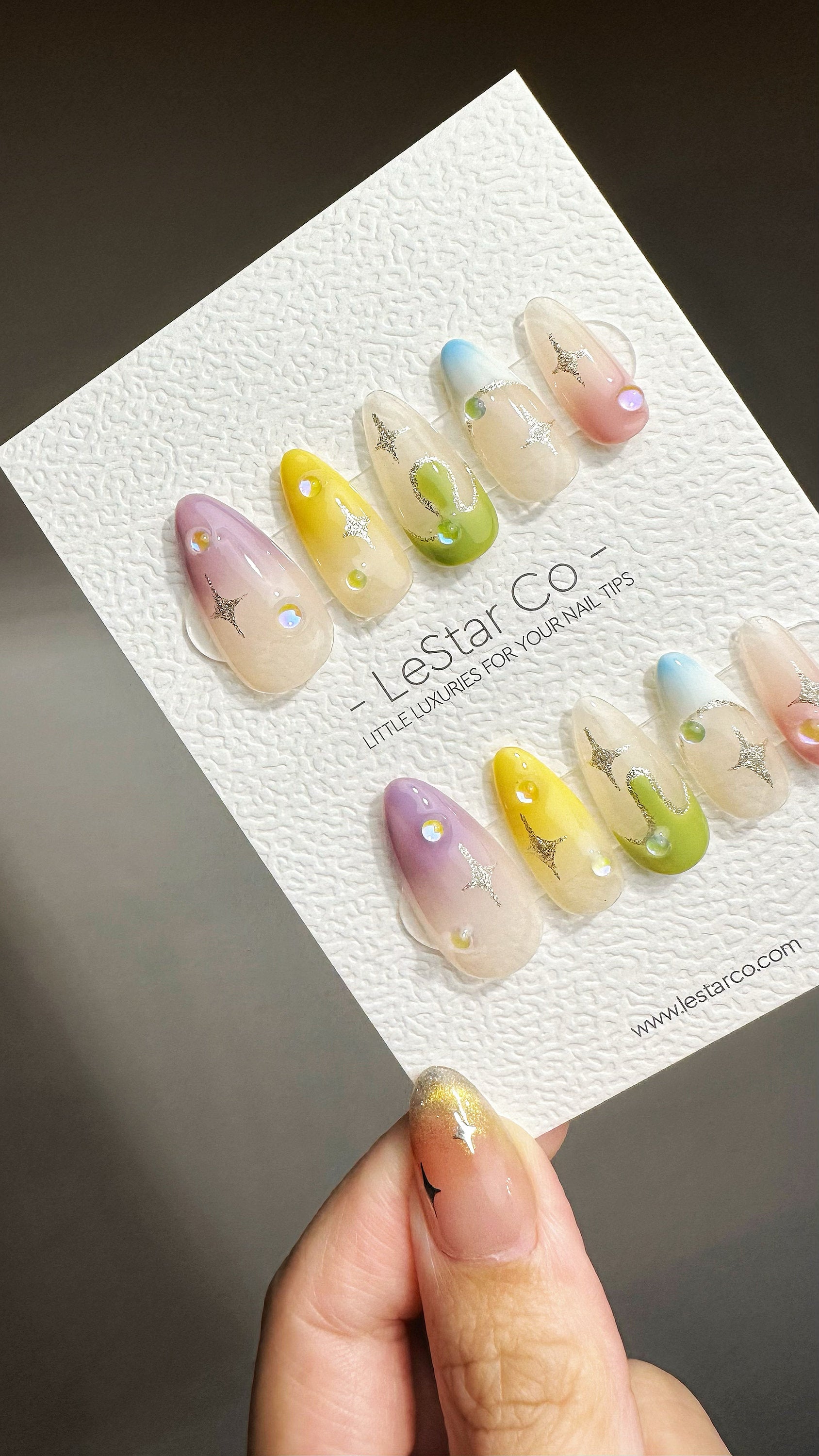 Reusable Fever Dream | Premium Press on Nails Gel | Fake Nails | Cute Fun Colorful Gel Nail faux nails QN584