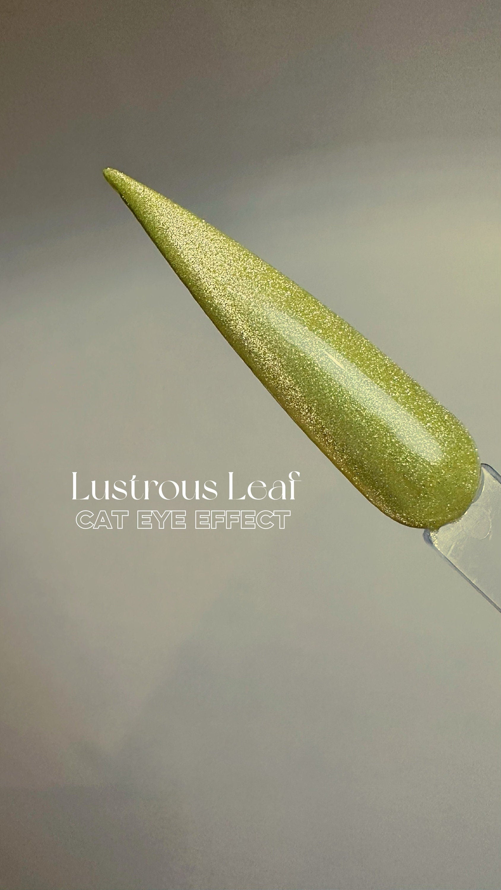 Lustrous Leaf Cat Eye Gel Polish | Green w/Gold Shimmer | Long Lasting Brush on UV Gels Nail DIY False Tips Manicure Nail Art Supply GP497zz