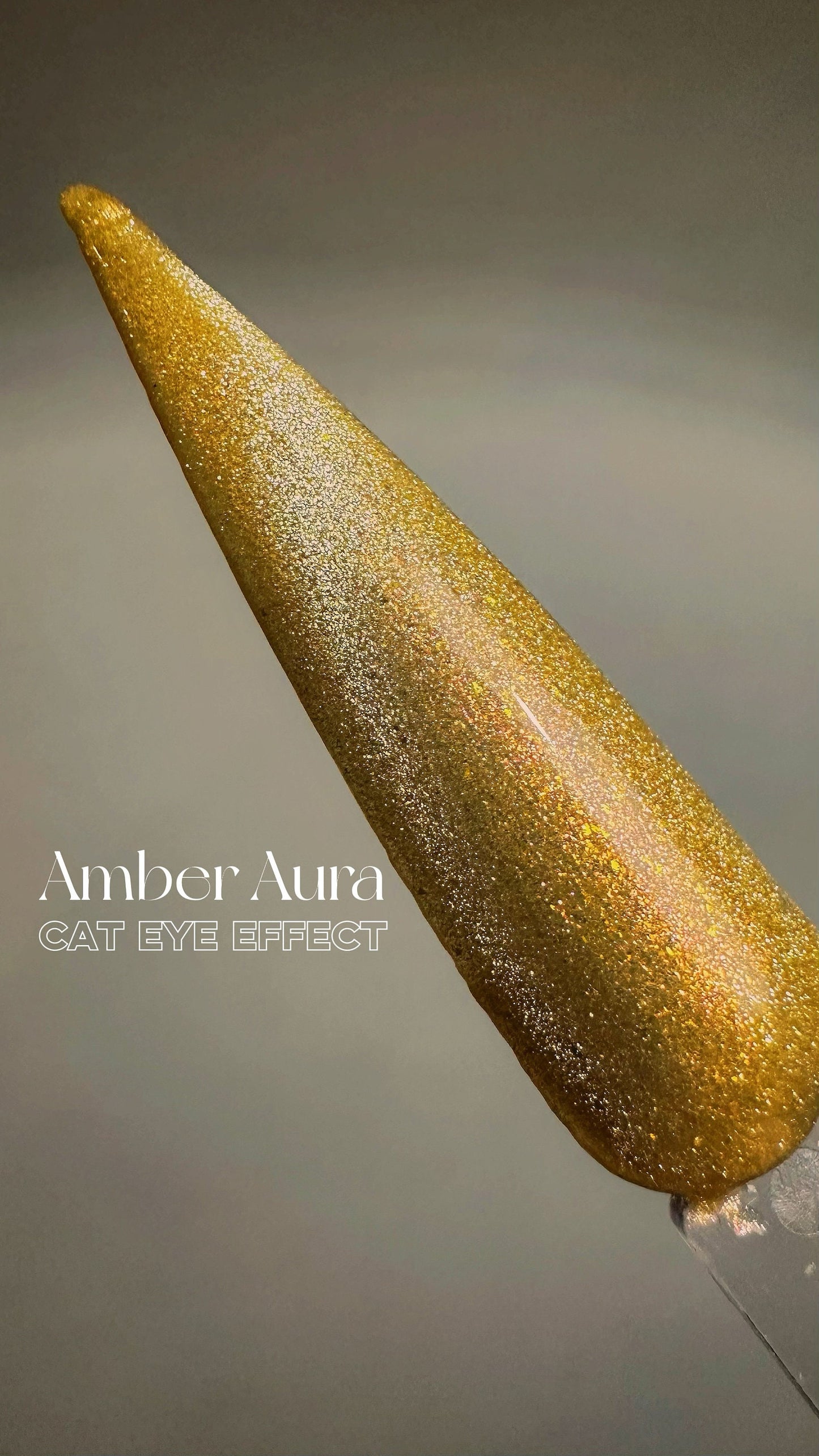 Amber Aura Cat Eye Gel Polish | Orange w/Red Shimmer | Long Lasting Brush on UV Gels Nail DIY False Tips Manicure Nail Art Supply GP497zz