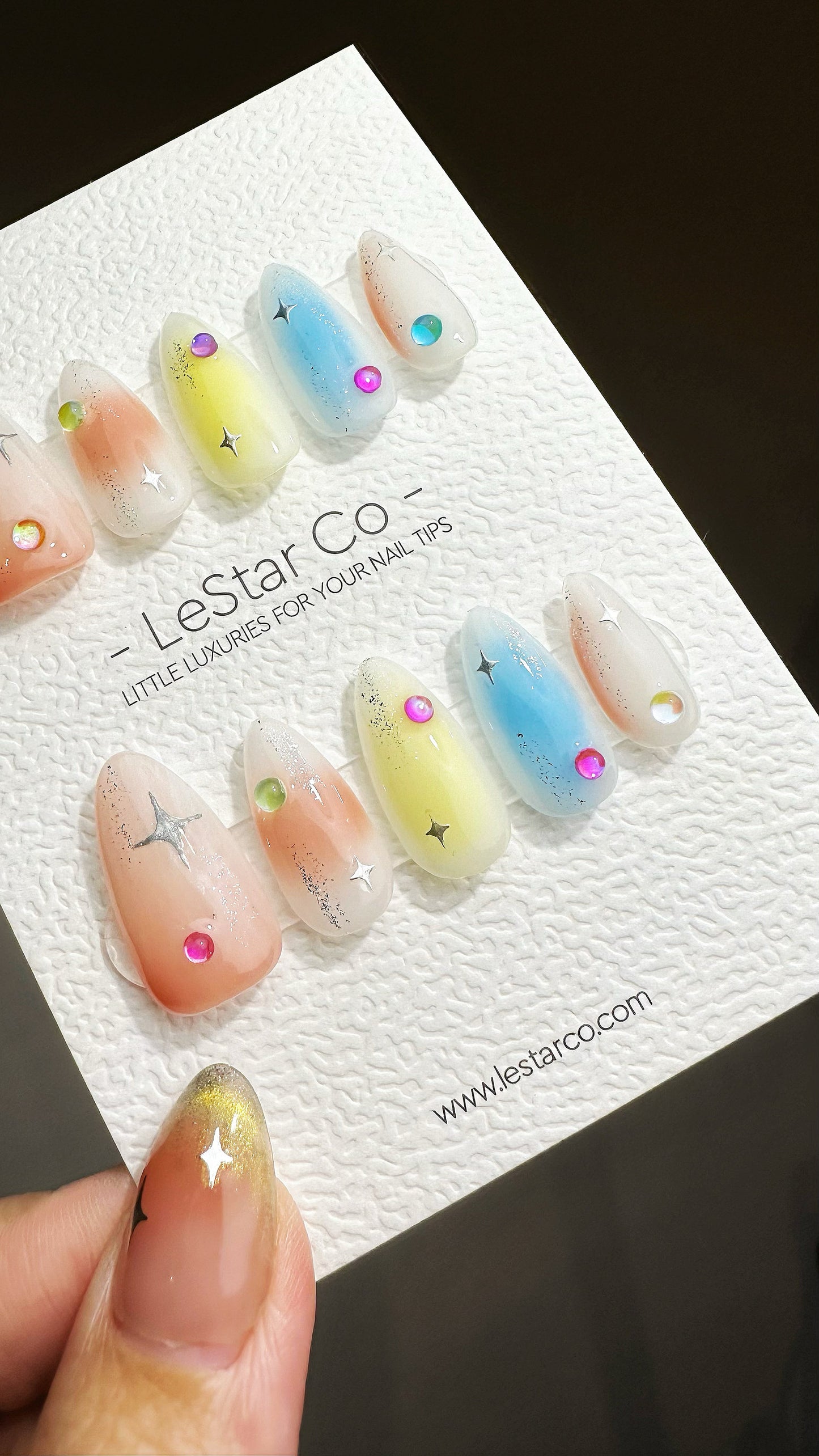 Reusable The Garden Gate| Premium Press on Nails Gel | Fake Nails | Cute Fun Colorful Gel Nail Artist faux nails ML604