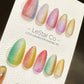 Reusable Rainbow Cat Eye | Premium Press on Nails Gel | Fake Nails | Cute Fun Colorful Gel Nail Artist faux nails ML620