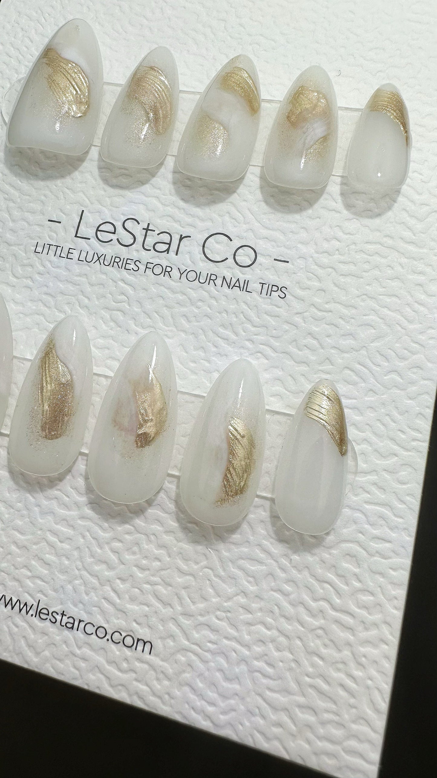 Reusable Gold Dust Cyclone | Premium Press on Nails Gel | Fake Nails | Cute Fun Colorful Gel Nail Artist faux nails QN639