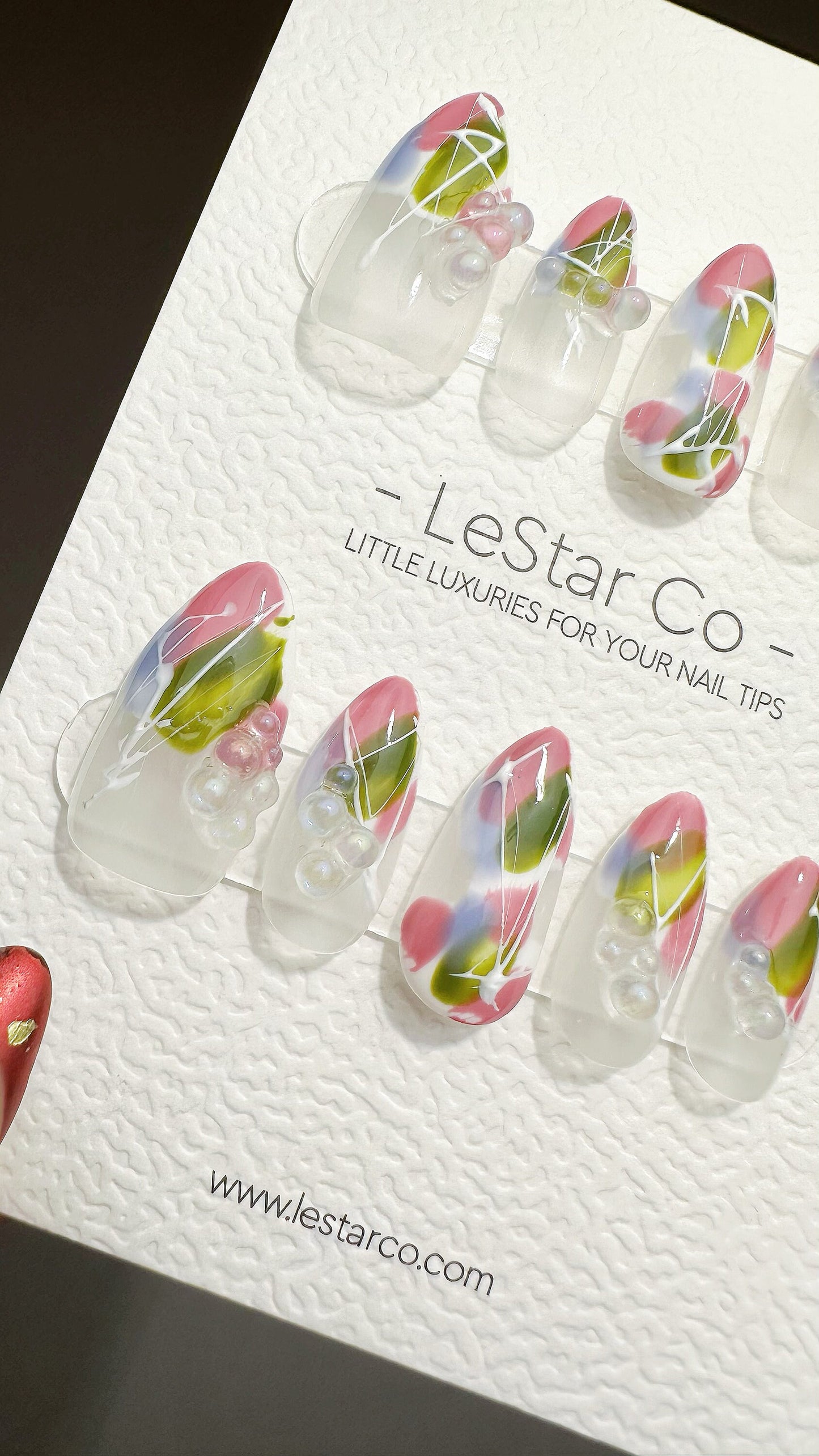 Reusable Garden Whimsy | Premium Press on Nails Gel | Fake Nails | Cute Colorful Gel Nail faux nails QN648