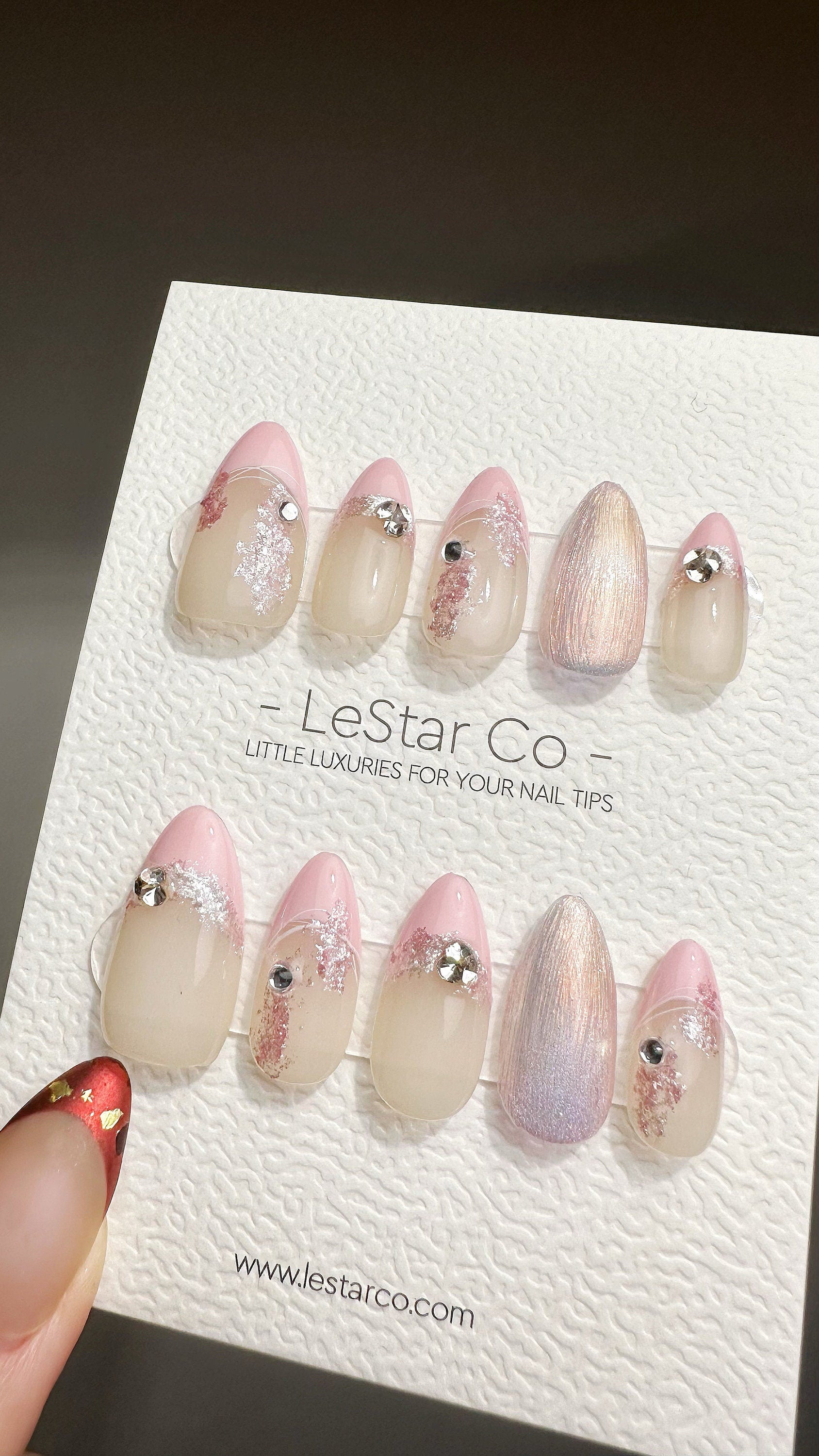 EOFY Reusable Pastel Pink Blossom Dream | Premium Press on Nails Gel | Fake Nails | Cute Fun Colorful Gel Nail Artist faux nails ML652