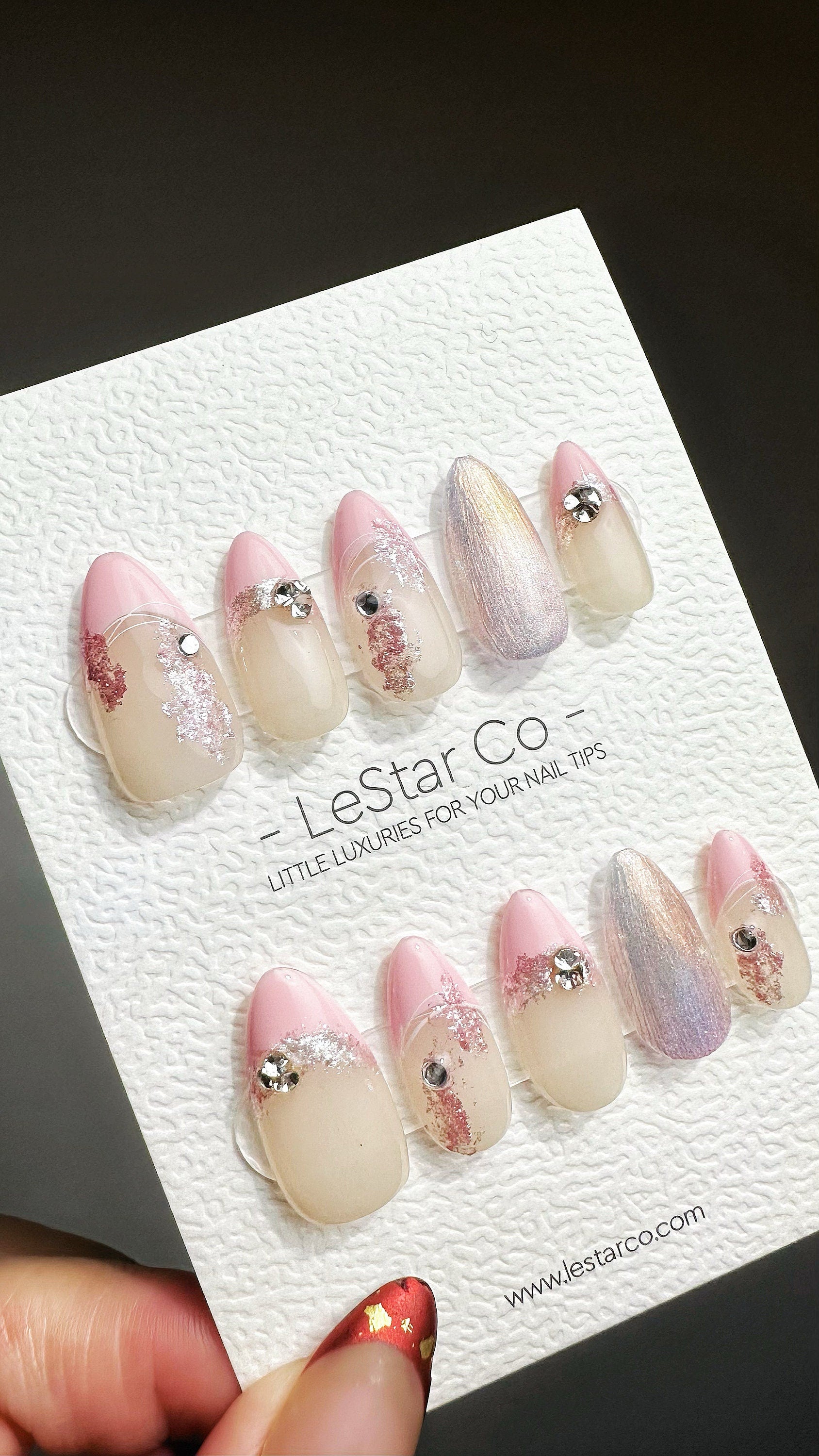 EOFY Reusable Pastel Pink Blossom Dream | Premium Press on Nails Gel | Fake Nails | Cute Fun Colorful Gel Nail Artist faux nails ML652