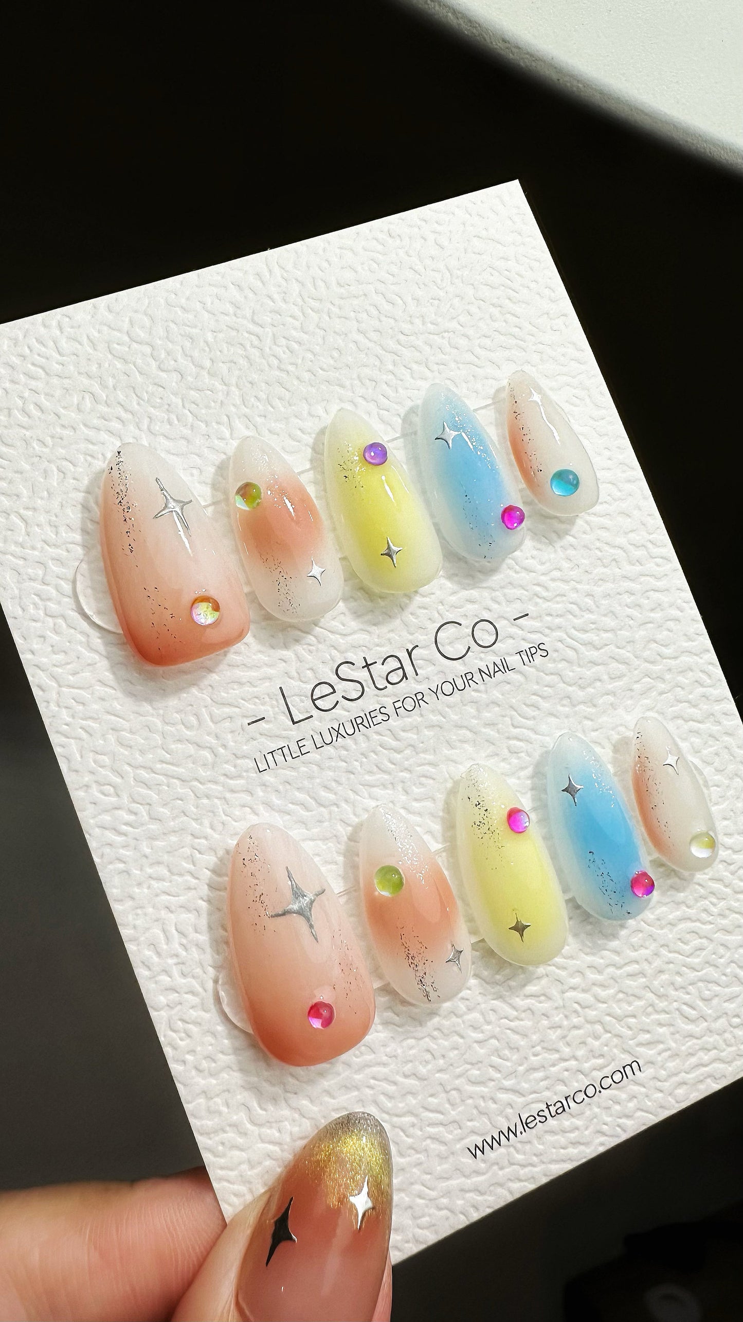 Reusable The Garden Gate| Premium Press on Nails Gel | Fake Nails | Cute Fun Colorful Gel Nail Artist faux nails ML604